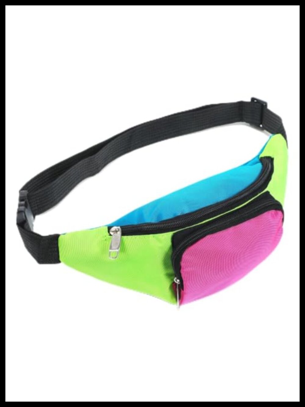 80s Neon Rave Fanny Pack Retro Belt Bag Waist Pack Oxford Cloth